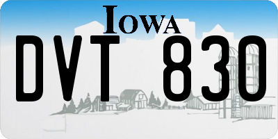 IA license plate DVT830