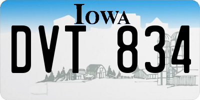 IA license plate DVT834
