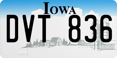 IA license plate DVT836