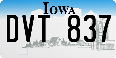 IA license plate DVT837