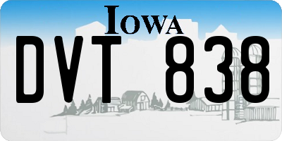IA license plate DVT838