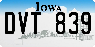 IA license plate DVT839