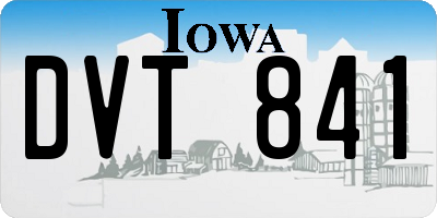 IA license plate DVT841