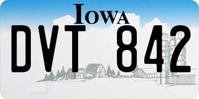 IA license plate DVT842