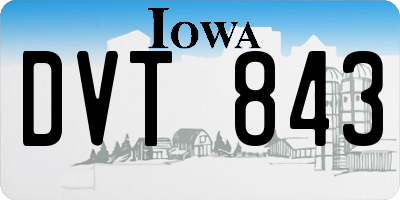 IA license plate DVT843