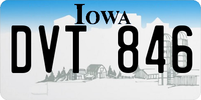 IA license plate DVT846