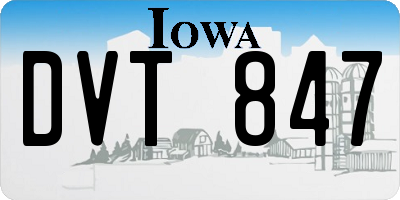 IA license plate DVT847
