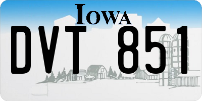 IA license plate DVT851