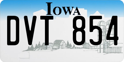 IA license plate DVT854