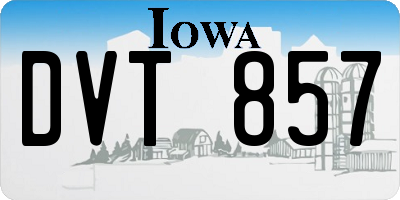 IA license plate DVT857
