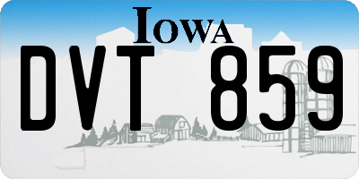 IA license plate DVT859