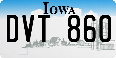 IA license plate DVT860