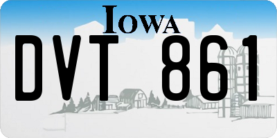 IA license plate DVT861