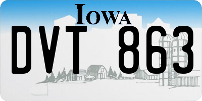 IA license plate DVT863