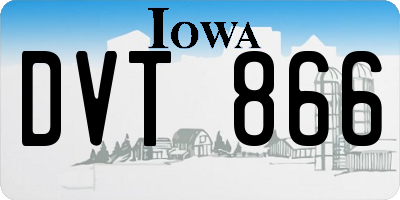 IA license plate DVT866