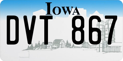 IA license plate DVT867