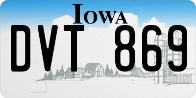 IA license plate DVT869