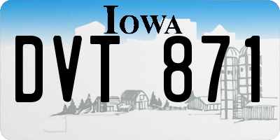 IA license plate DVT871