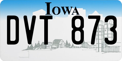 IA license plate DVT873