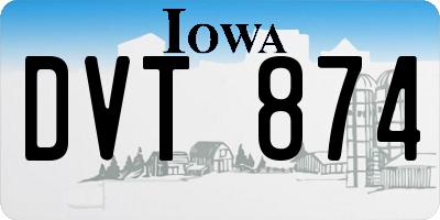 IA license plate DVT874