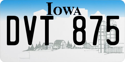 IA license plate DVT875