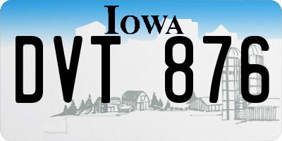IA license plate DVT876