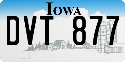 IA license plate DVT877
