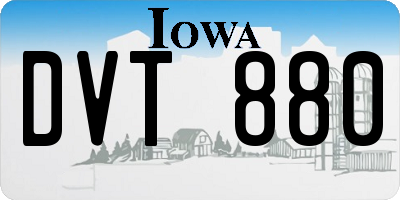 IA license plate DVT880