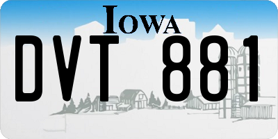 IA license plate DVT881