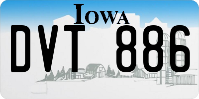 IA license plate DVT886