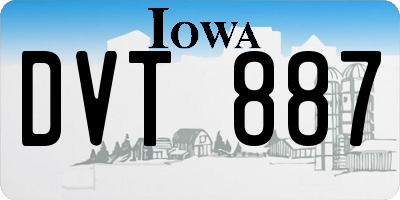 IA license plate DVT887