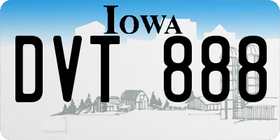 IA license plate DVT888