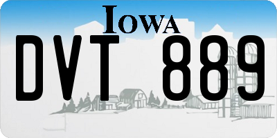 IA license plate DVT889
