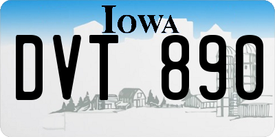 IA license plate DVT890