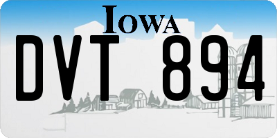 IA license plate DVT894