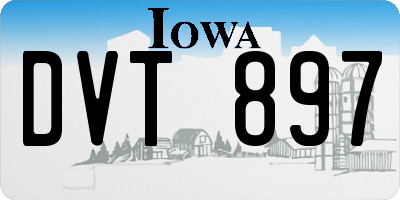 IA license plate DVT897