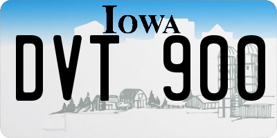 IA license plate DVT900