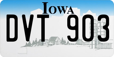IA license plate DVT903