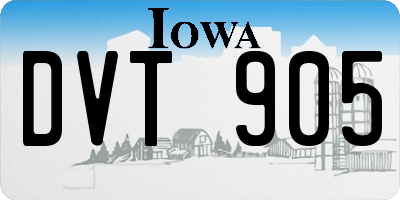 IA license plate DVT905