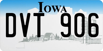 IA license plate DVT906