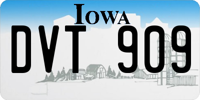 IA license plate DVT909