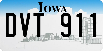 IA license plate DVT911