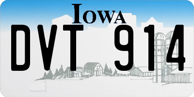 IA license plate DVT914
