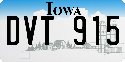 IA license plate DVT915
