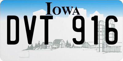 IA license plate DVT916
