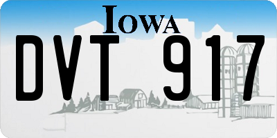 IA license plate DVT917