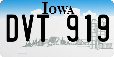 IA license plate DVT919
