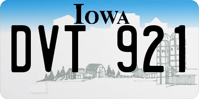IA license plate DVT921