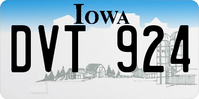 IA license plate DVT924