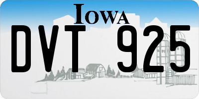 IA license plate DVT925